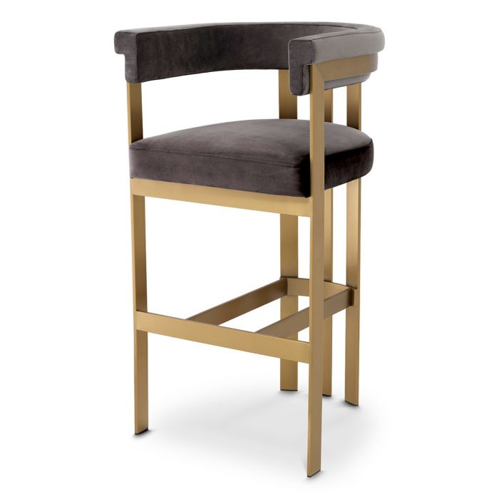 Bar Stool Clubhouse savona grey velvet