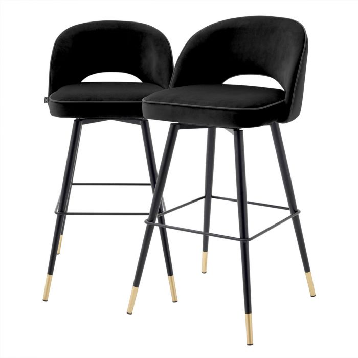 Bar Stool Cliff roche black velvet set of 2