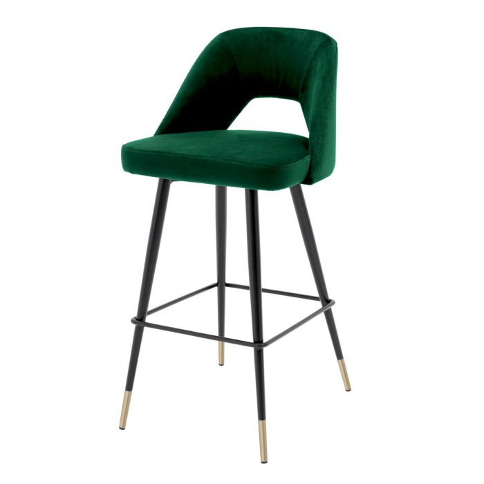 Bar Stool Avorio roche green velvet